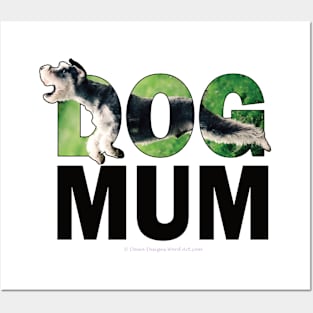 DOG MUM - Schnauzer oil painting word art Posters and Art